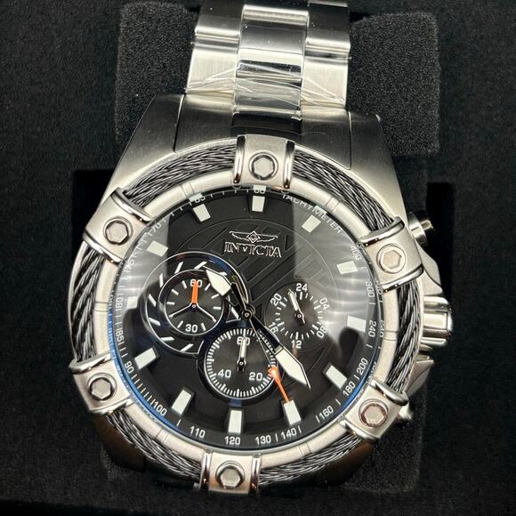 Invicta Bolt 25512 Mens 52mm Stainless Steel Chronograph Quartz 100m NIBWT - Picture 14 of 17